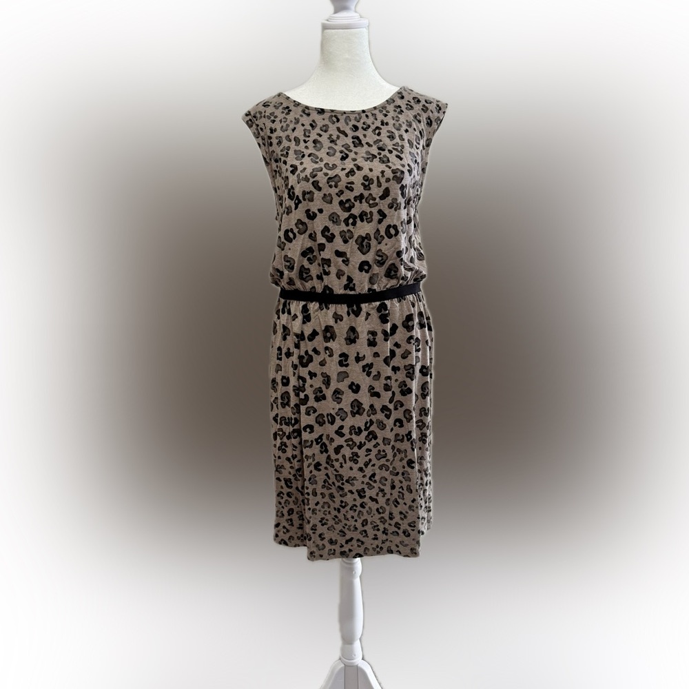 LOFT leopard print sleeveless dress size M